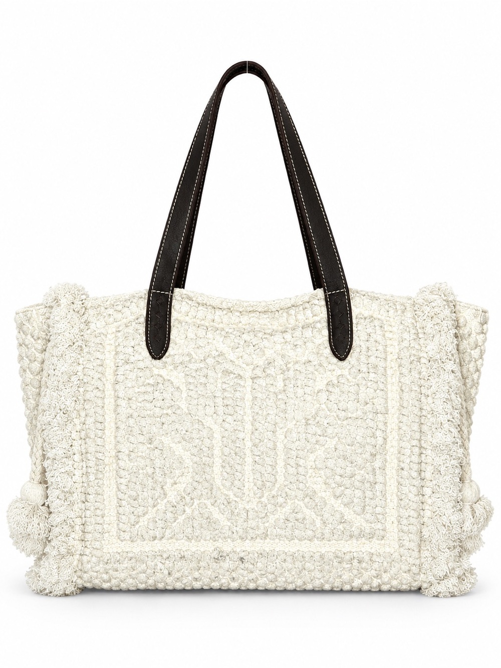 Frye Textured Fabric Cream Tote Bag